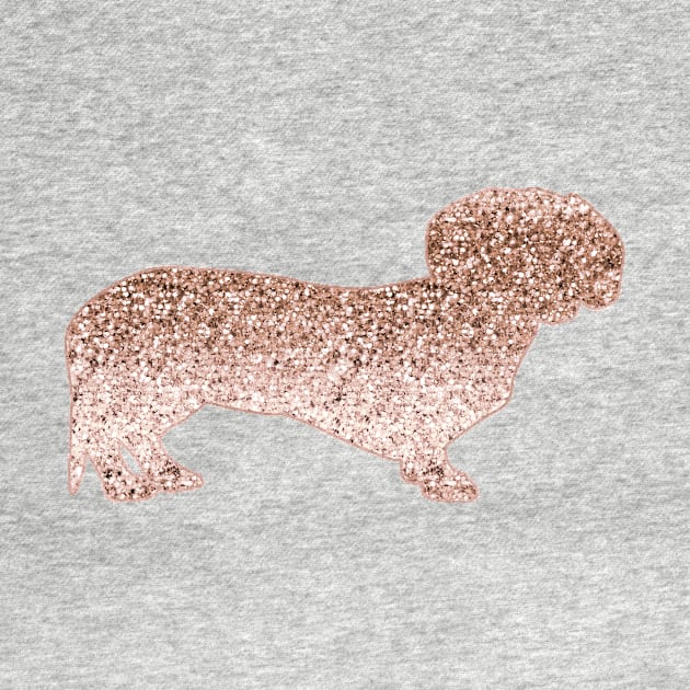 Rose gold glitter Sausage Dog by RoseAesthetic